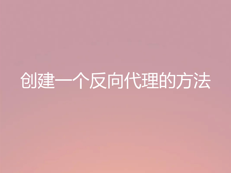 创建一个反向代理的方法
