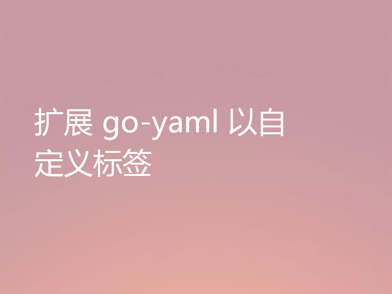 扩展 go-yaml 以自定义标签