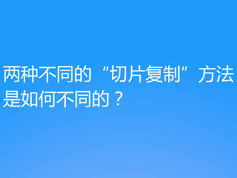两种不同的“切片复制”方法是如何不同的？