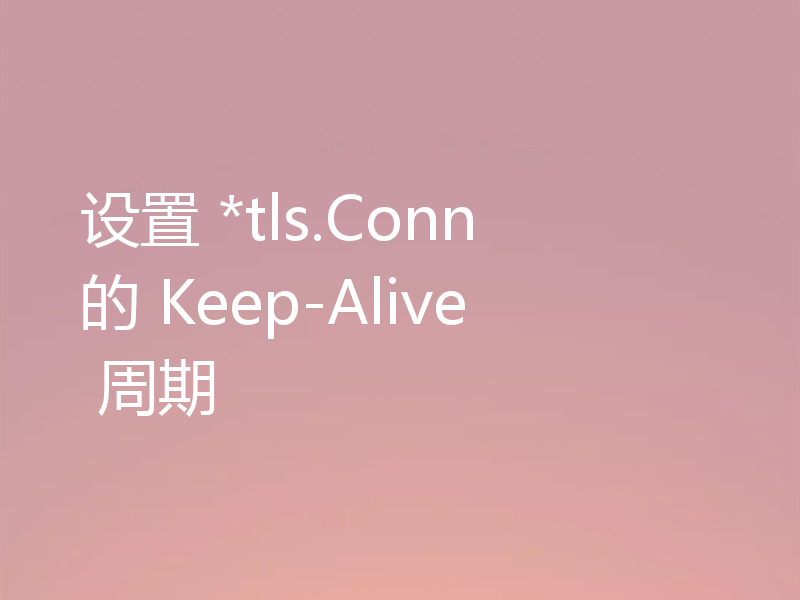 设置 *tls.Conn 的 Keep-Alive 周期