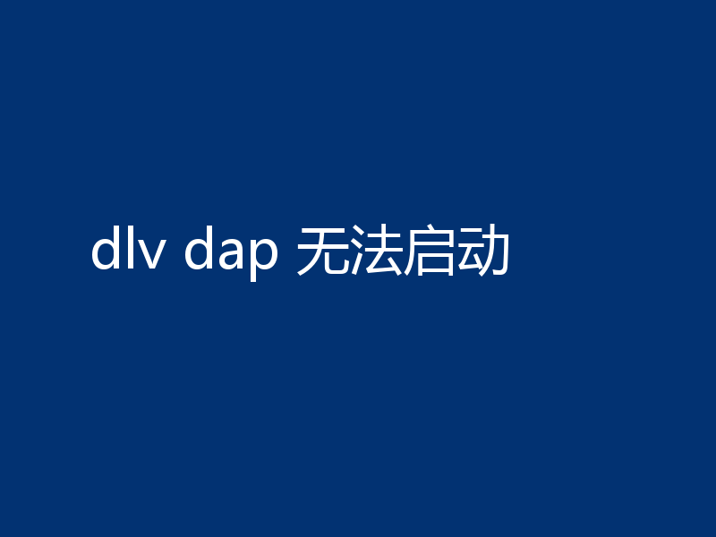 dlv dap 无法启动