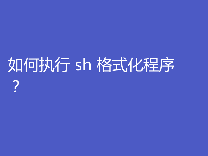 如何执行 sh 格式化程序？