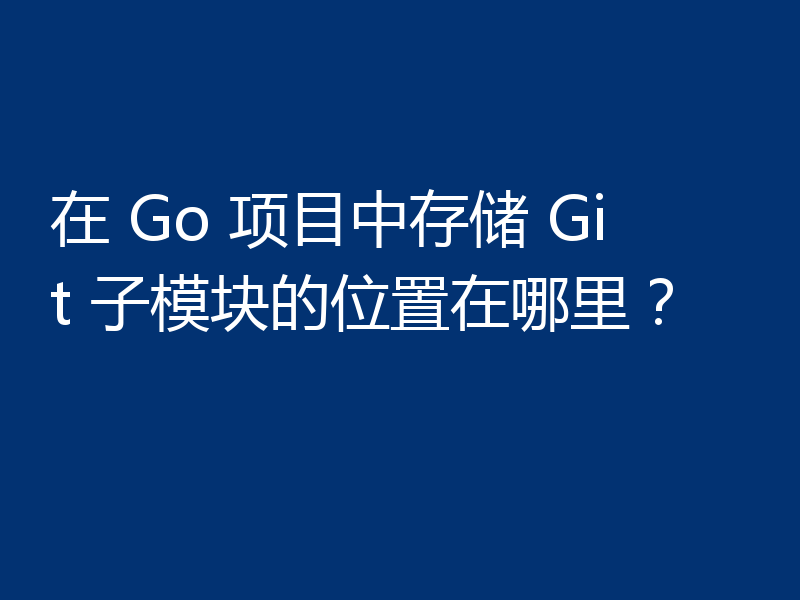 在 Go 项目中存储 Git 子模块的位置在哪里？