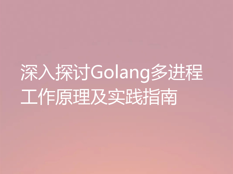 深入探讨Golang多进程工作原理及实践指南
