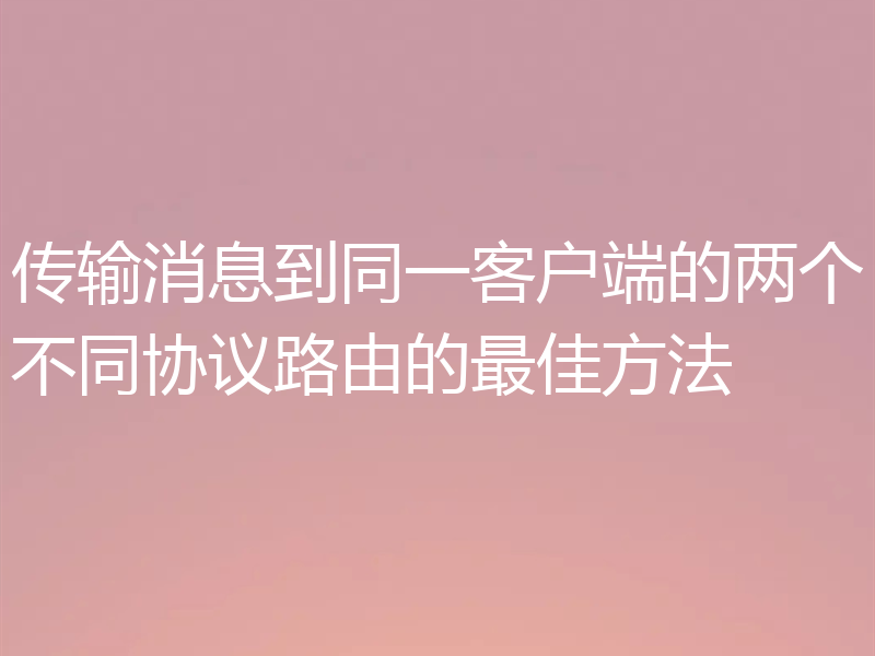 传输消息到同一客户端的两个不同协议路由的最佳方法