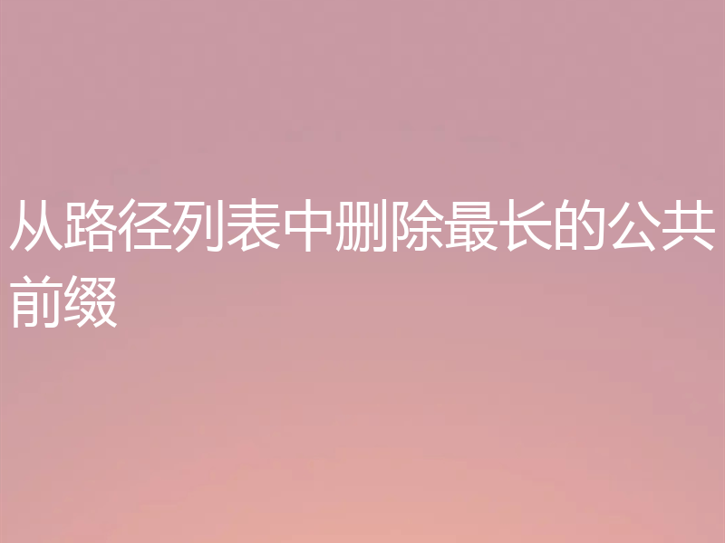 从路径列表中删除最长的公共前缀