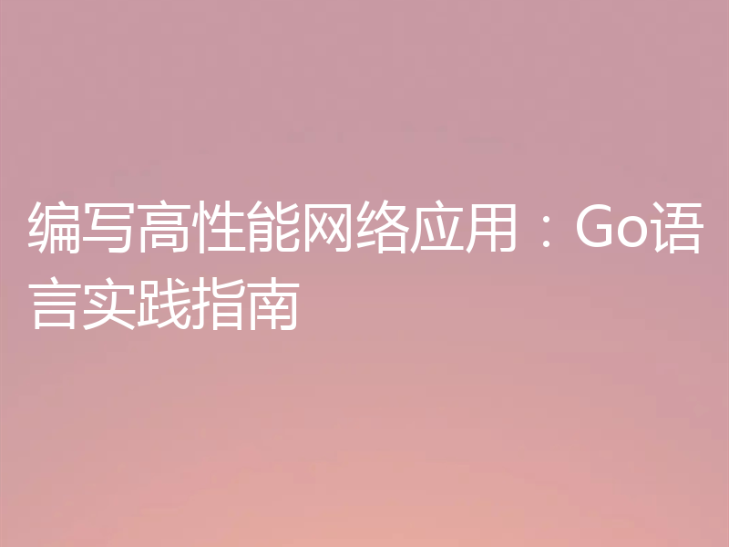 编写高性能网络应用：Go语言实践指南