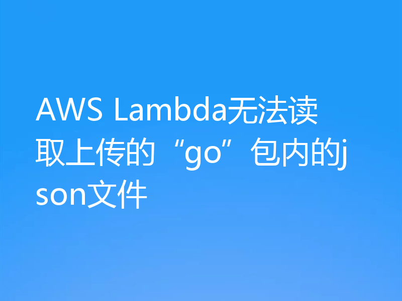 AWS Lambda无法读取上传的“go”包内的json文件