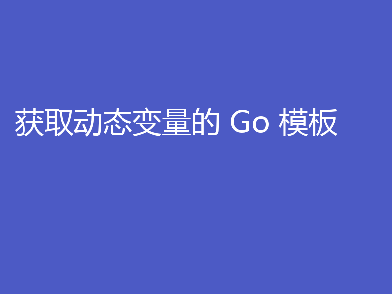 获取动态变量的 Go 模板