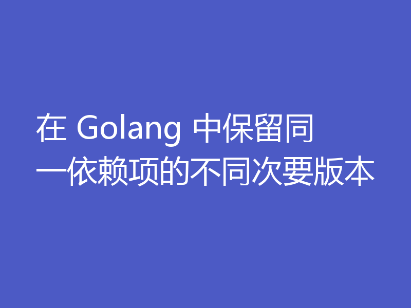 在 Golang 中保留同一依赖项的不同次要版本