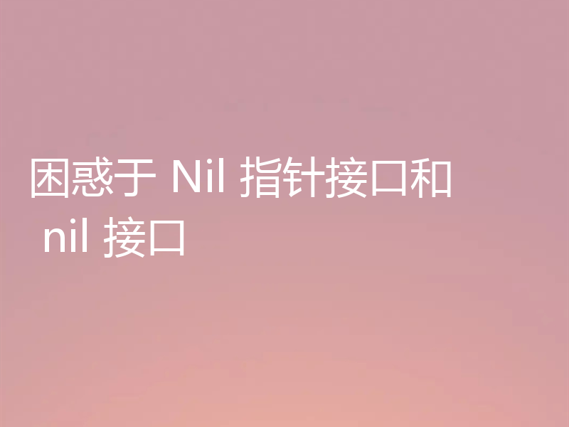 困惑于 Nil 指针接口和 nil 接口