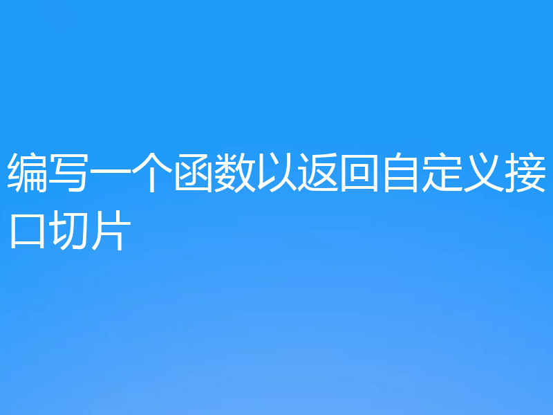 编写一个函数以返回自定义接口切片