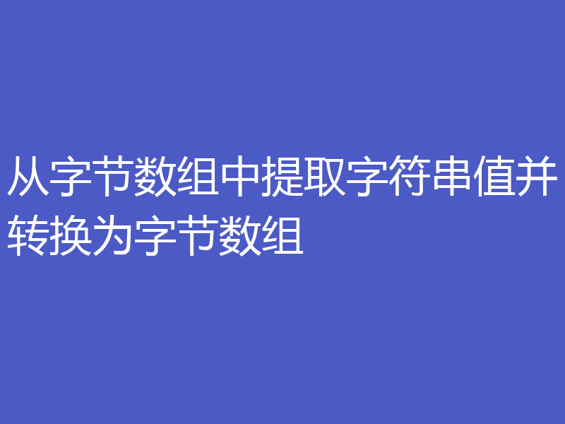 从字节数组中提取字符串值并转换为字节数组