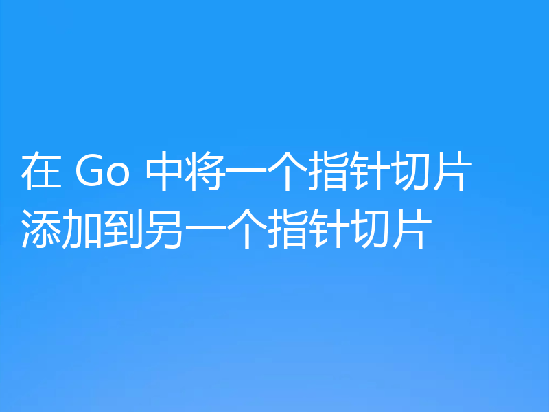 在 Go 中将一个指针切片添加到另一个指针切片