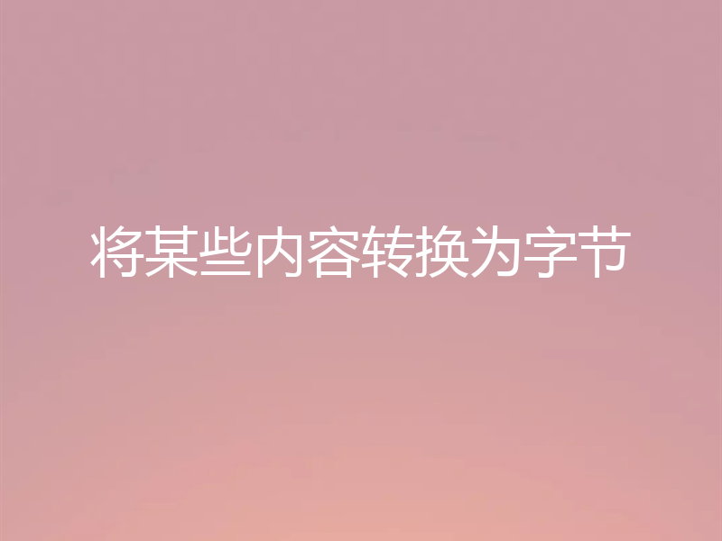 将某些内容转换为字节