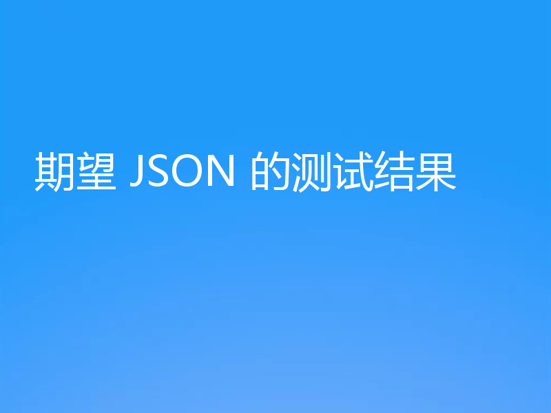 期望 JSON 的测试结果