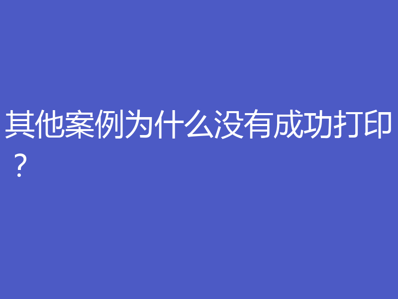 其他案例为什么没有成功打印？