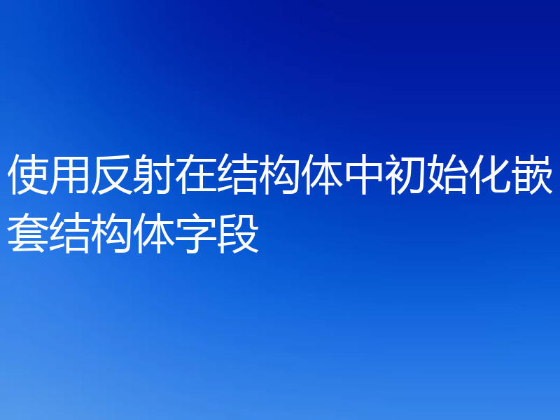 使用反射在结构体中初始化嵌套结构体字段