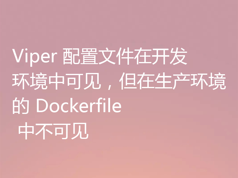 Viper 配置文件在开发环境中可见，但在生产环境的 Dockerfile 中不可见