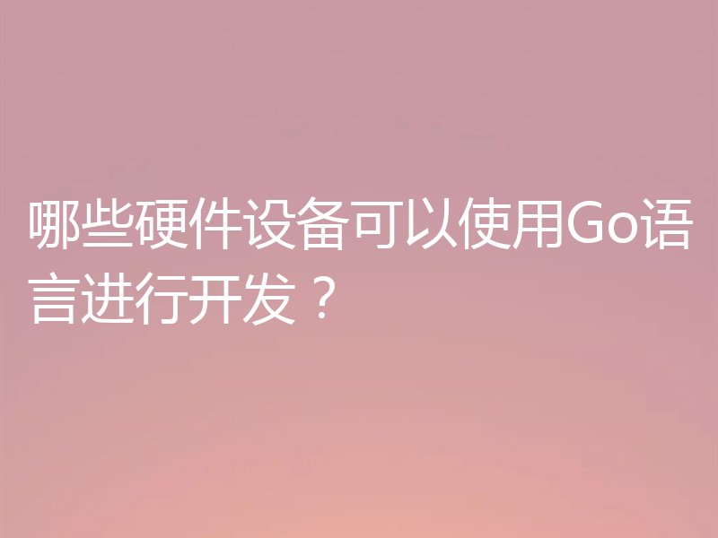 哪些硬件设备可以使用Go语言进行开发？