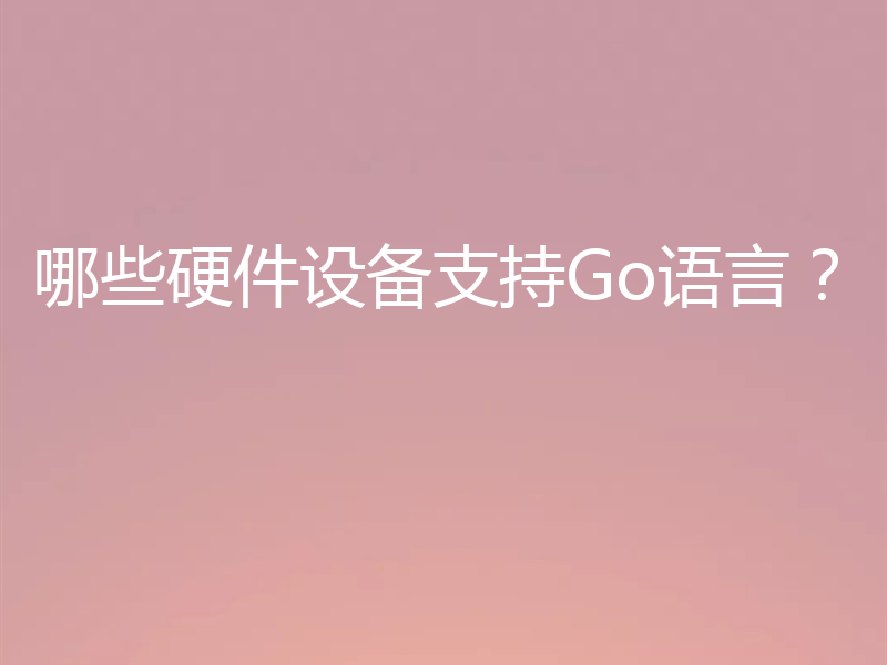 哪些硬件设备支持Go语言？