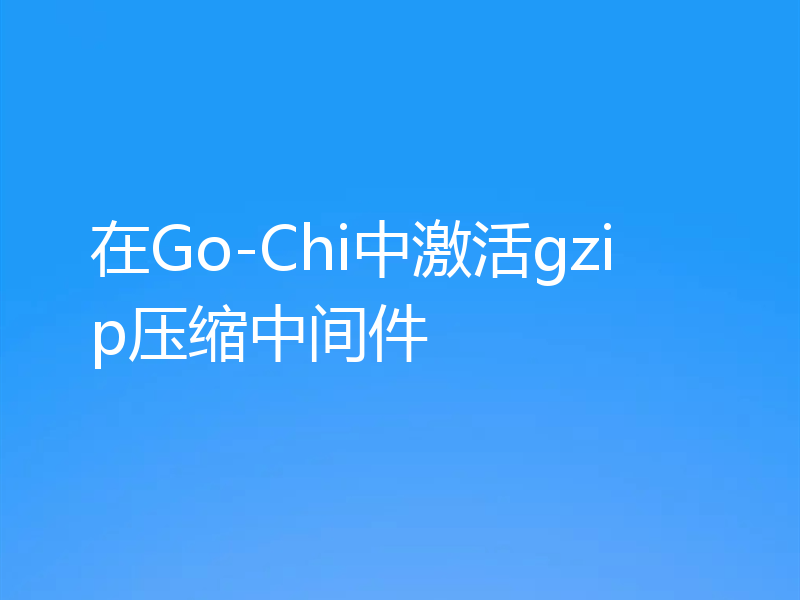 在Go-Chi中激活gzip压缩中间件