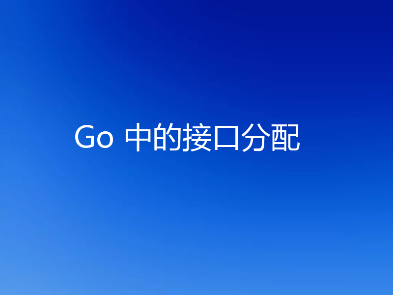 Go 中的接口分配