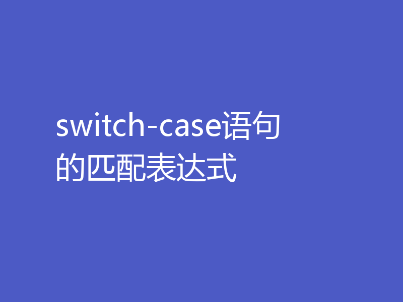switch-case语句的匹配表达式