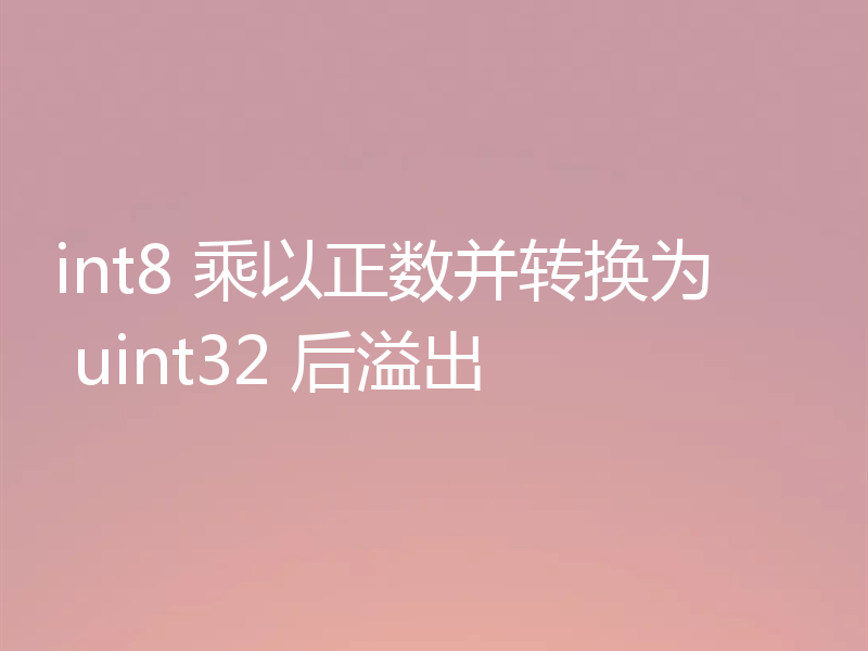 int8 乘以正数并转换为 uint32 后溢出