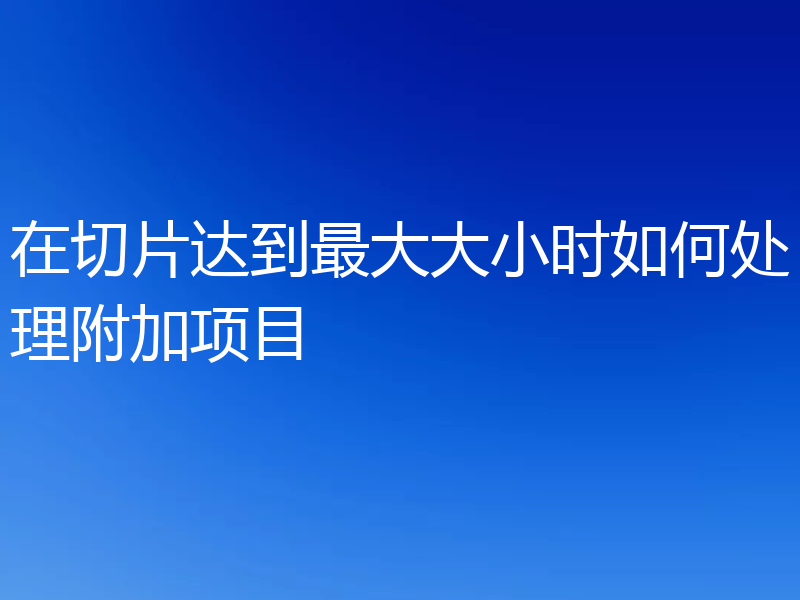 在切片达到最大大小时如何处理附加项目