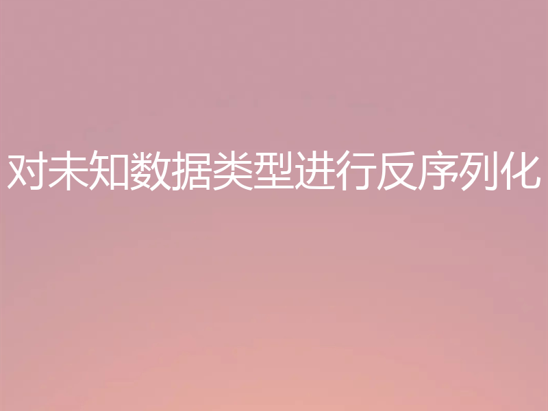 对未知数据类型进行反序列化