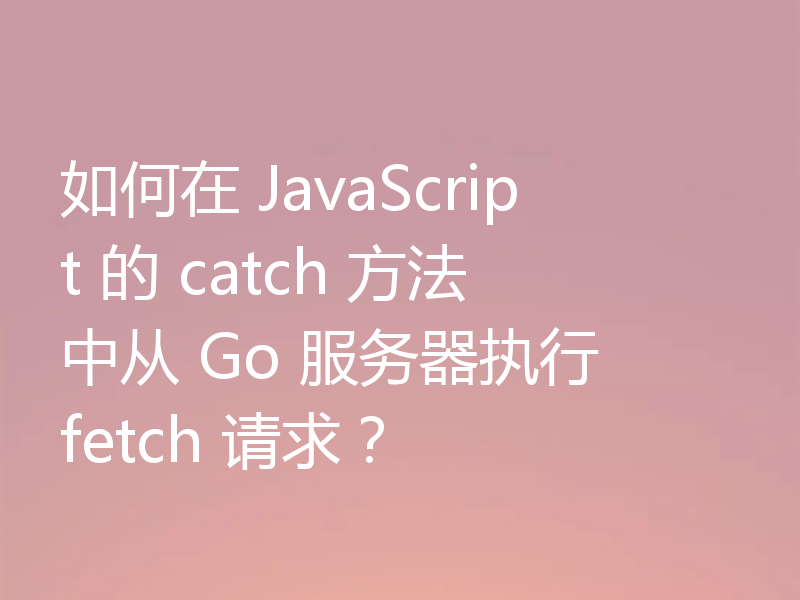 如何在 JavaScript 的 catch 方法中从 Go 服务器执行 fetch 请求？
