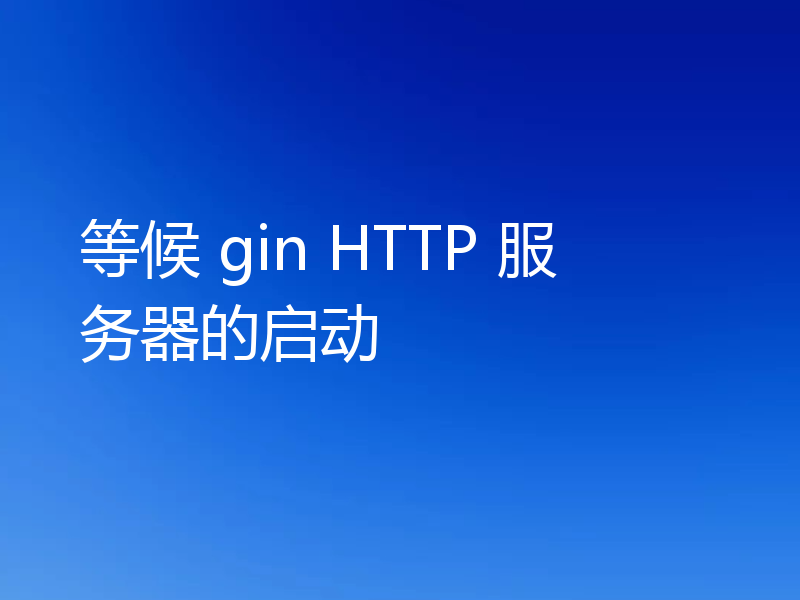 等候 gin HTTP 服务器的启动