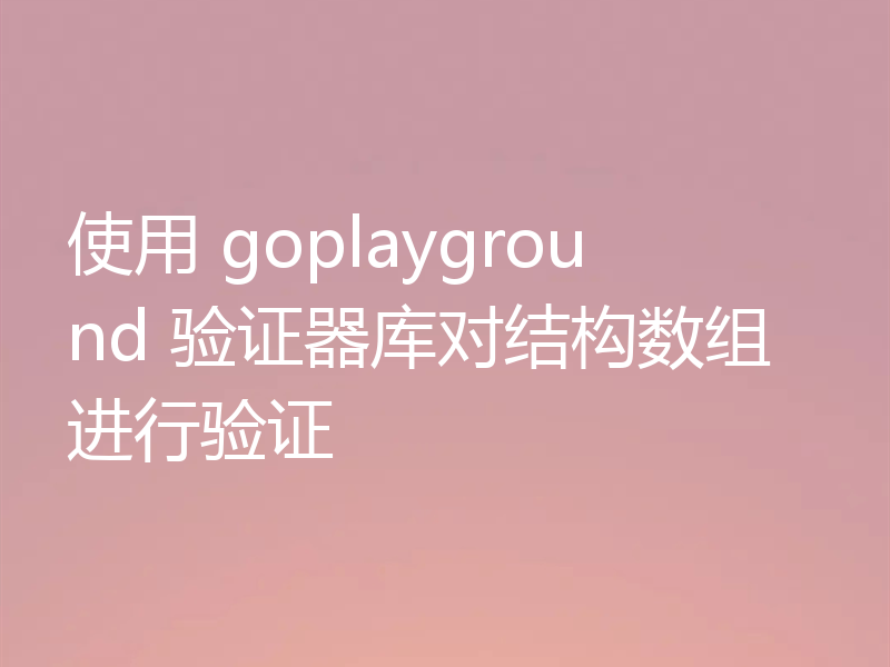 使用 goplayground 验证器库对结构数组进行验证