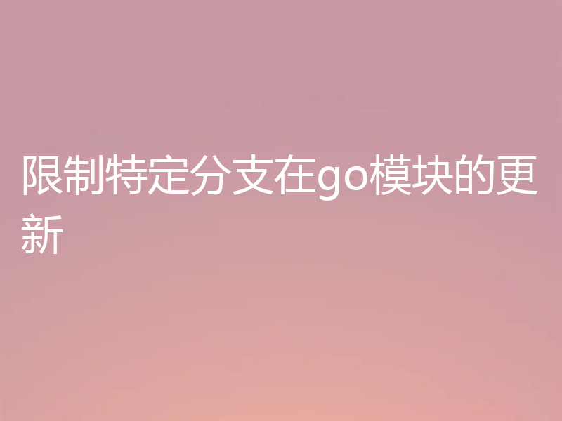 限制特定分支在go模块的更新