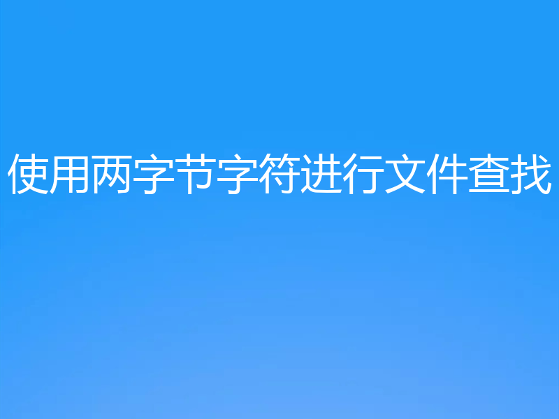 使用两字节字符进行文件查找
