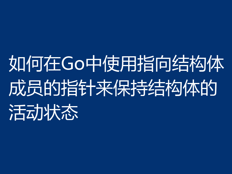 如何在Go中使用指向结构体成员的指针来保持结构体的活动状态