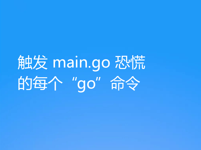触发 main.go 恐慌的每个“go”命令