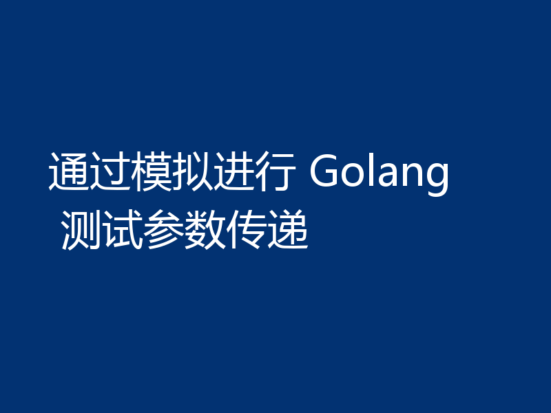 通过模拟进行 Golang 测试参数传递