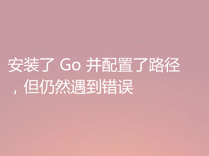 安装了 Go 并配置了路径，但仍然遇到错误