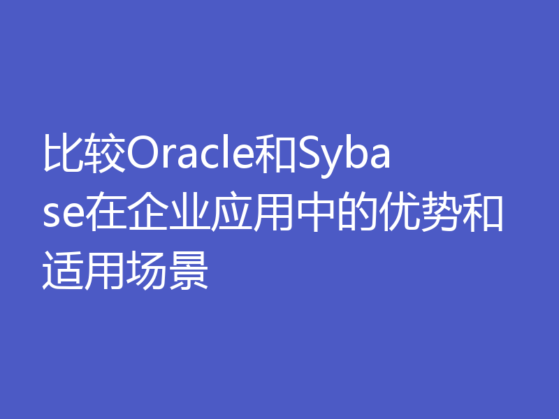 比较Oracle和Sybase在企业应用中的优势和适用场景