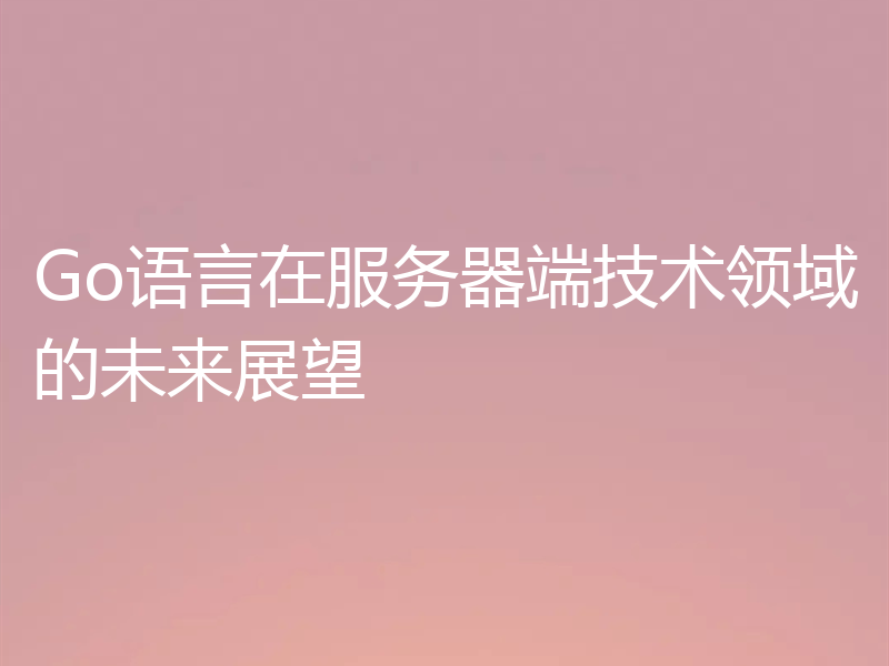 Go语言在服务器端技术领域的未来展望