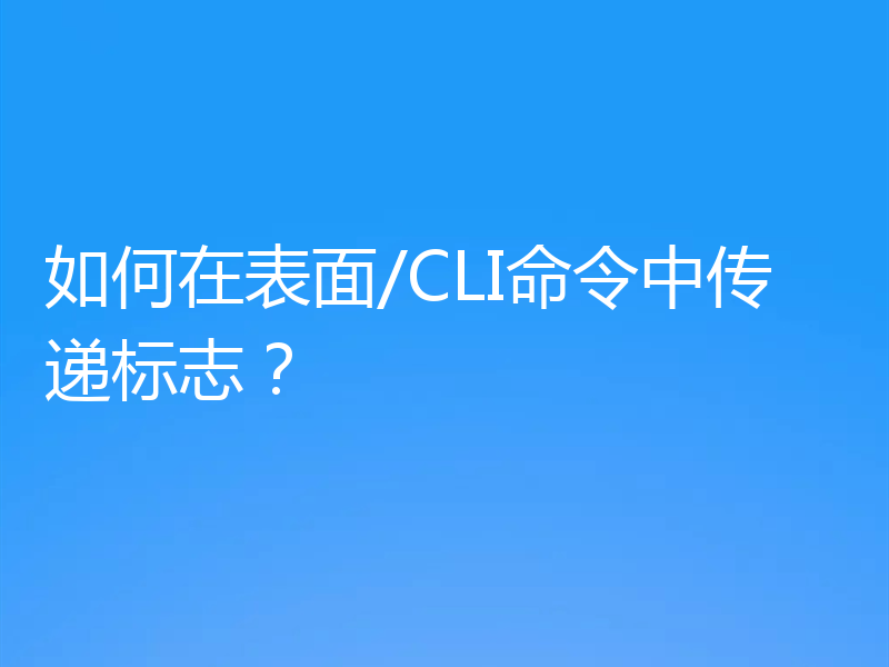 如何在表面/CLI命令中传递标志？