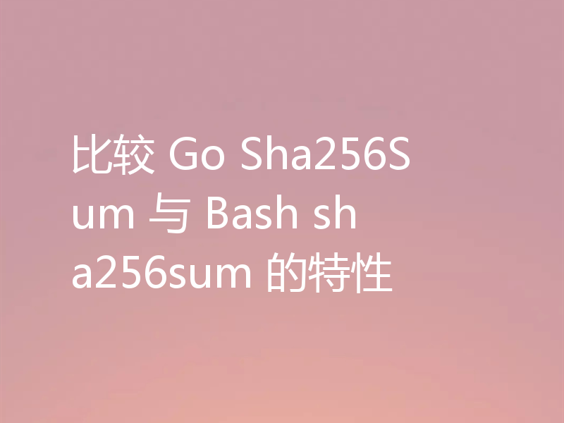 比较 Go Sha256Sum 与 Bash sha256sum 的特性