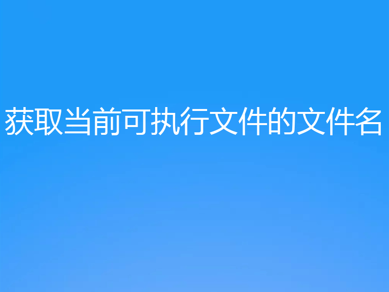 获取当前可执行文件的文件名