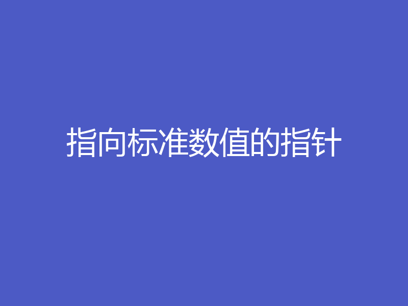 指向标准数值的指针