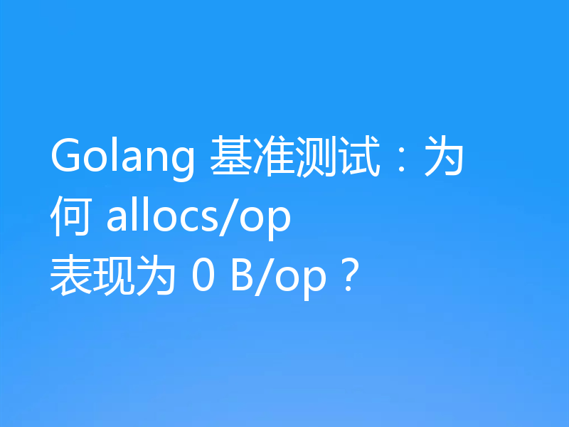 Golang 基准测试：为何 allocs/op 表现为 0 B/op？