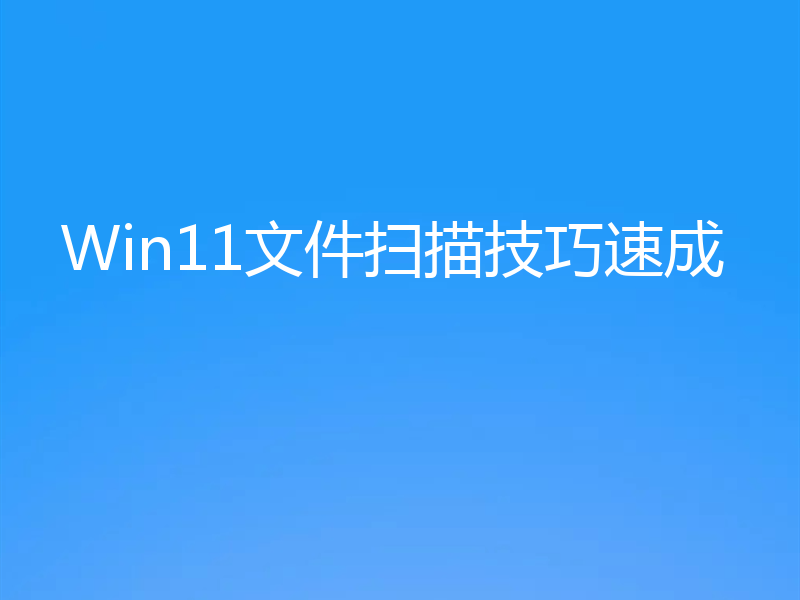 Win11文件扫描技巧速成