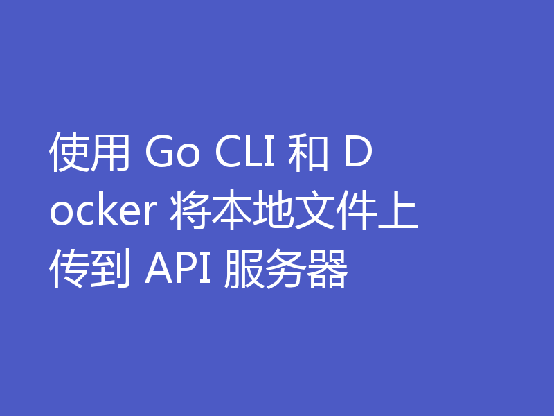 使用 Go CLI 和 Docker 将本地文件上传到 API 服务器