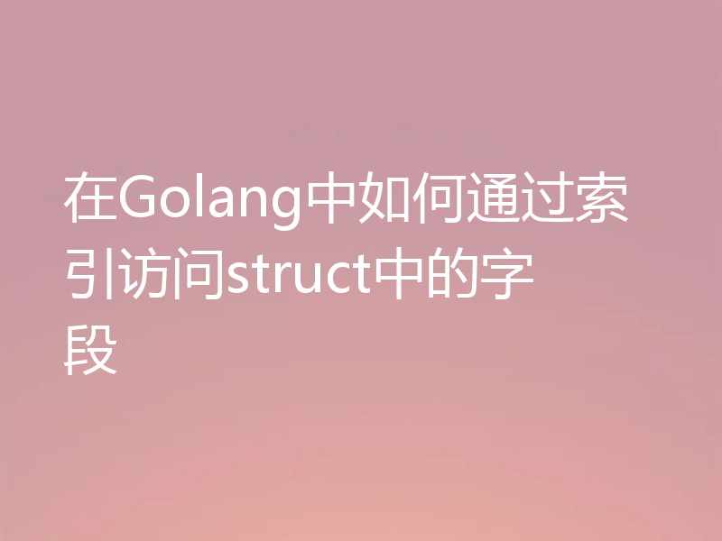 在Golang中如何通过索引访问struct中的字段